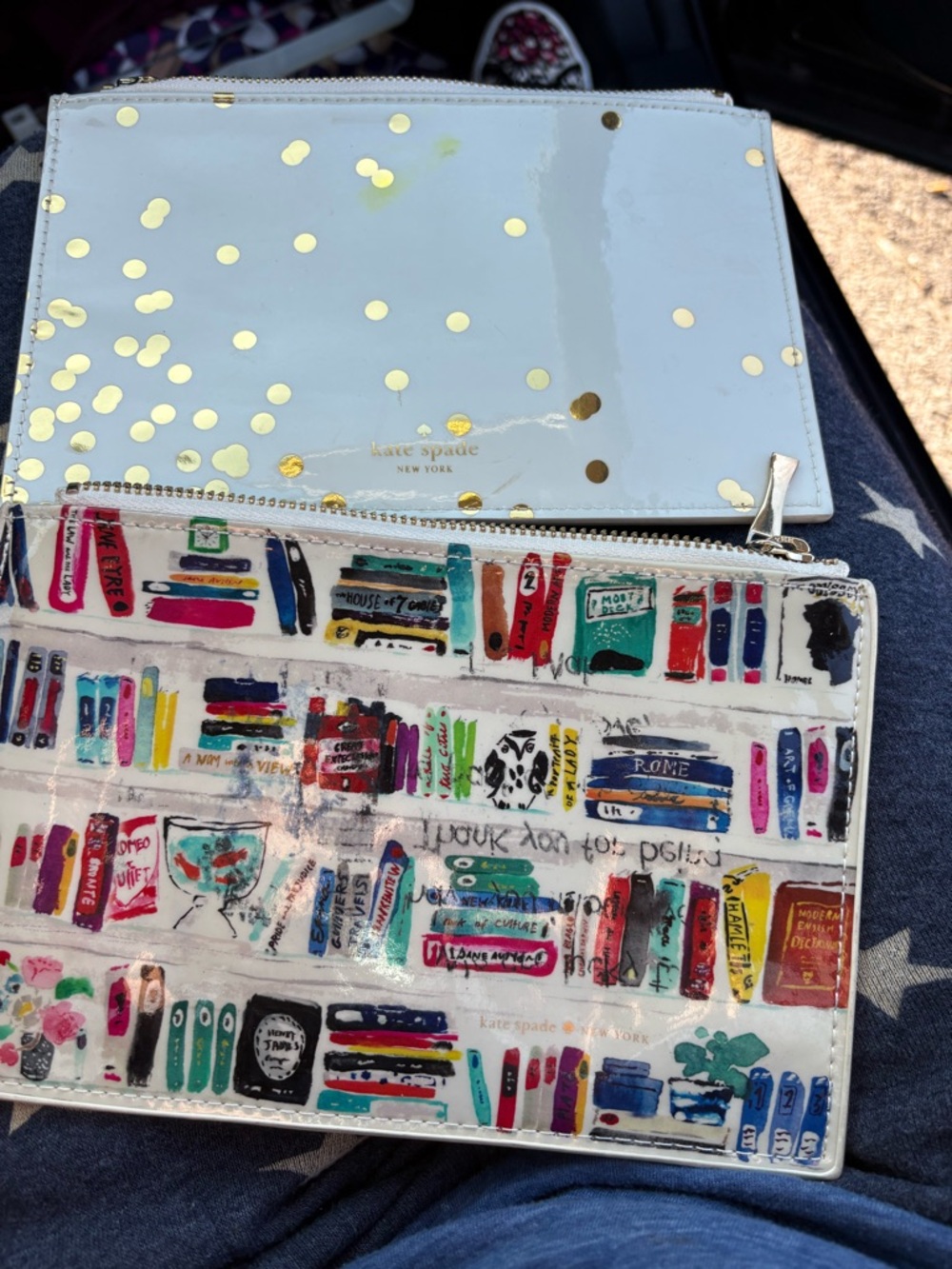 kate spade White & Multi Patent Wristlet Duo